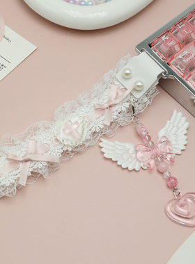 键盘飘带made68挂装饰蕾丝可爱wooting飘带挂件迈丛ace美加狮ATK