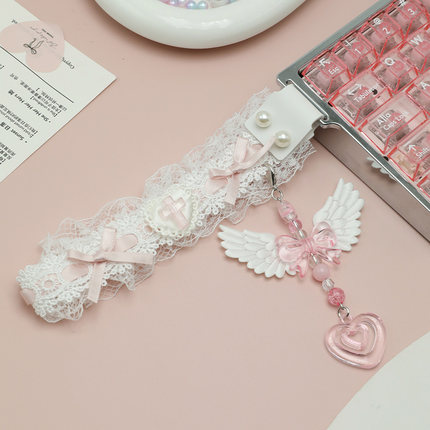 键盘飘带made68挂装饰蕾丝可爱wooting飘带挂件迈丛ace美加狮ATK