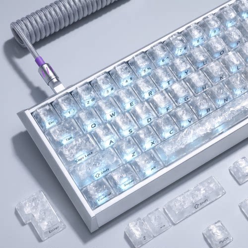 敲敲莓透光键帽碳纤冰河世纪系列