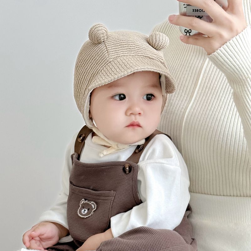 婴儿帽子春秋款胎宝宝针织爱护囟门月龄可爱婴幼儿秋冬季护耳保暖