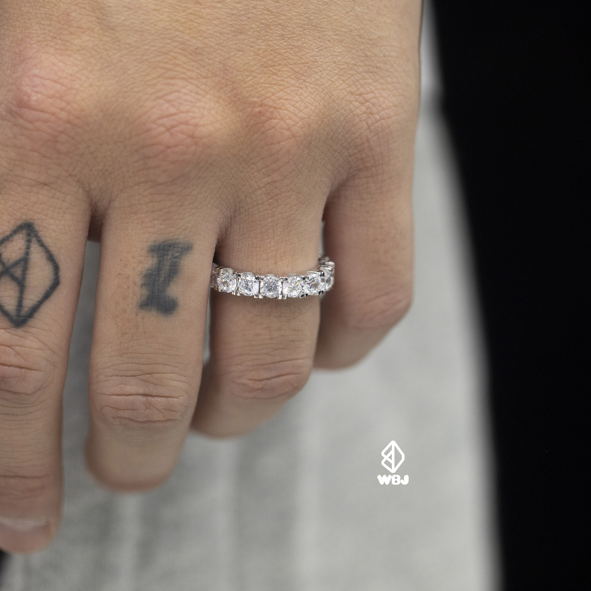 单排永恒925银饰品戒指定制