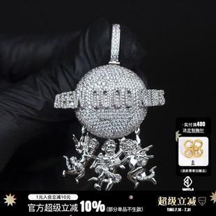 鍍金飾品 wbj定制珠寶AFGK天使地球吊墜限量 配鏈純銀s925