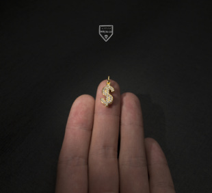 mini吊坠 WBJ定制珠宝 美金logo 美金吊坠 dollar 微型吊坠