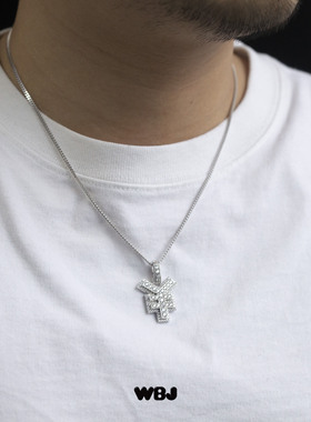 WBJ定制珠宝 钱币logo 钱币吊坠 满镶嵌吊坠RMB pendant