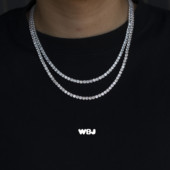 Tennis WBJ定制珠宝4mm网球镶嵌链S925银镀金 项链银饰饰品 chain