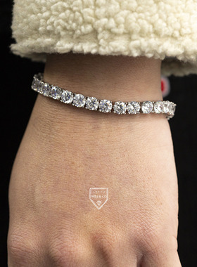 WBJ定制珠宝 6mm网球手链 纯银手链 镶嵌手链 tennis bracelet