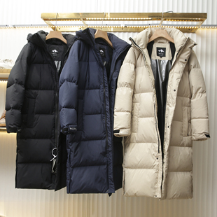 羽绒服男款冬季中长款白鹅绒极寒三防面料羽绒服800蓬90高充绒量