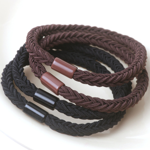 韩版 好用编制发绳 高弹力黑色橡皮筋简约扎发皮套 2024新款 30条