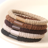 质量好 适合发量多 简约黑色高弹力发绳女基础百搭皮筋好用2024