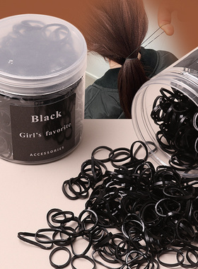黑色一次性加厚小皮筋女扎发高弹力胶圈耐用皮套成人儿童不伤发圈