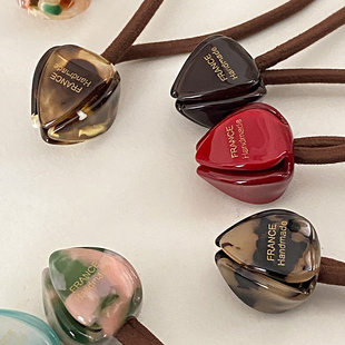 巴黎郁金香发绳 France复古花朵发圈花蕊丸子头质感高马尾盘发绳