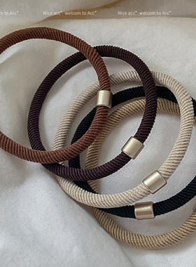 10根包邮~加粗韩版高弹力头绳 黑色基础橡皮筋简约百搭扎发头绳