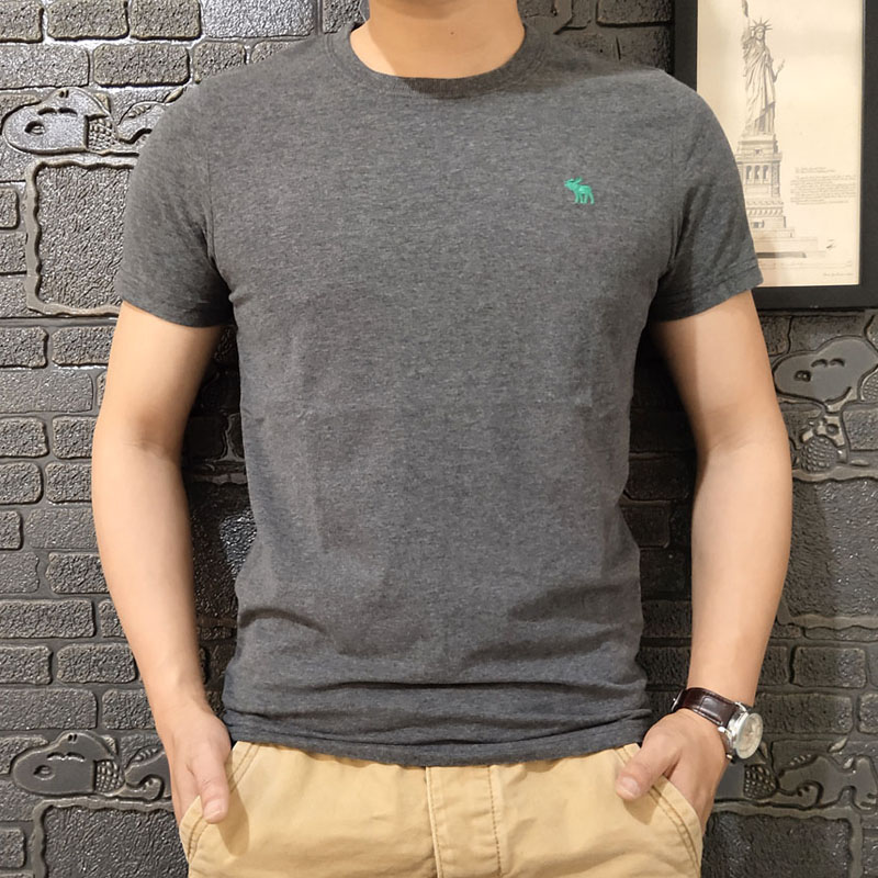 特价百搭休闲纯棉简约af短袖t恤男修身全棉圆领纯色半袖体恤衫夏