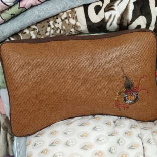 优质荞麦壳艾草多枕亲肤透气成人助眠枕护颈椎助男女7x27x48cm