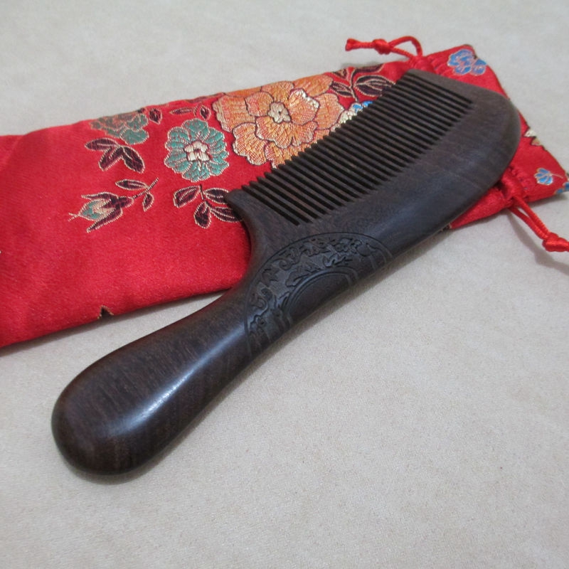 大号加厚黑金檀木梳礼物梳子礼盒