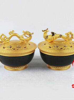 和田玉龙凤对碗摆件摆设摆饰包邮