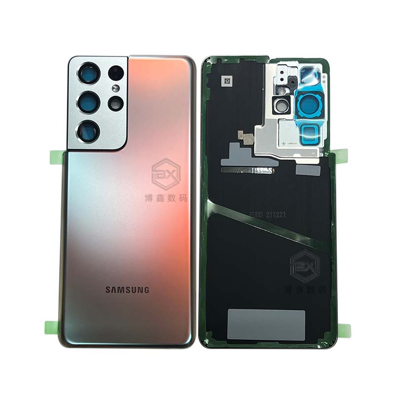 适用三星s21Ultra后盖 S21+手机 s21后玻璃后壳s21fe 外壳