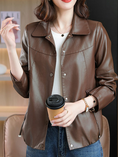 女士专属海宁2025春秋冬季皮衣外套女加绒加厚新款显瘦百搭上衣