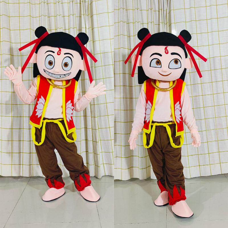 哪吒卡通人偶魔童降世哪吒服装哪吒人偶头套卡通人偶行走扮演服装