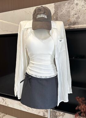 小海鸥白色防晒衬衫外套女夏季新款气质慵懒风法式宽松上衣