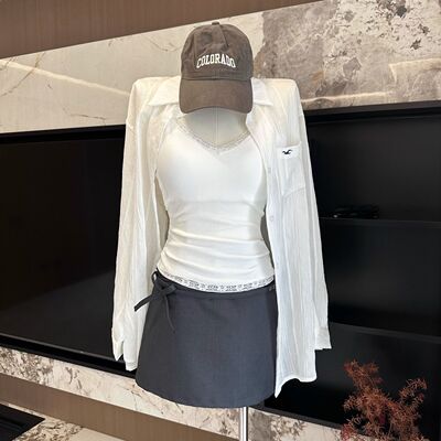 小海鸥白色防晒衬衫外套女夏季新款气质慵懒风法式宽松上衣