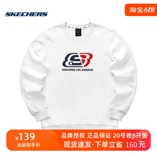 男女宽松针织套头卫衣L321U174 Skechers 斯凯奇官方休闲PULLOVER