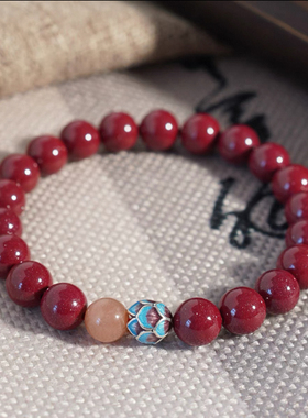 天然朱砂手串2025蛇年本命年文玩手持莲花手链新年礼