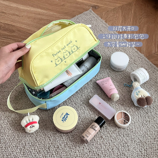 旅行洗漱包化妆包女新款 出差大容量便携干湿分离手提化妆刷收纳袋