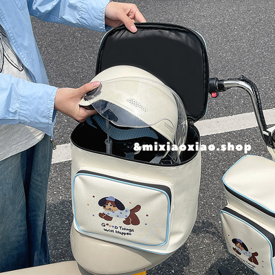 电动车头盔挂物包防水可爱卡通高颜值电瓶车雨衣前置后置收纳挂袋