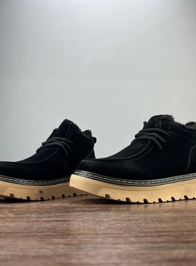 SIFU鞋匠 外贸男冬季工装靴加棉保暖厚底防滑增高雪地靴抗冻休闲