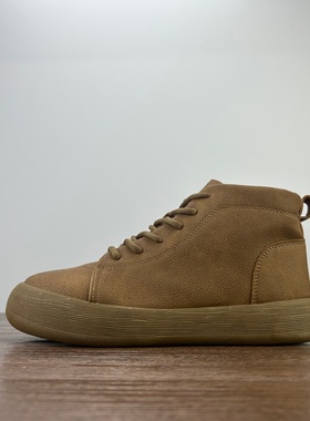 SIFU鞋匠 外贸秋冬男士休闲高帮皮鞋复古做旧潮中帮工装鞋百搭