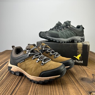 专G1000+ 高端 男真皮户外越野跑鞋防水全地形耐磨徒步登山鞋减震