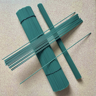 2号花杆手工diy假花枝塑料花绿色杆子仿真花枝包胶花杆铁丝加硬