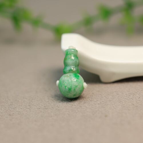 天然A货翡翠素面珠子三通佛头