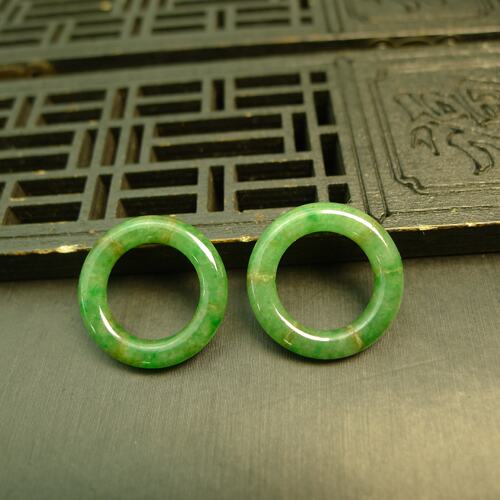 满绿缅甸天然A货翡翠小环