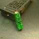 18K金镶嵌辣绿缅甸天然A货翡翠路路通管柱锁骨吊坠 N088