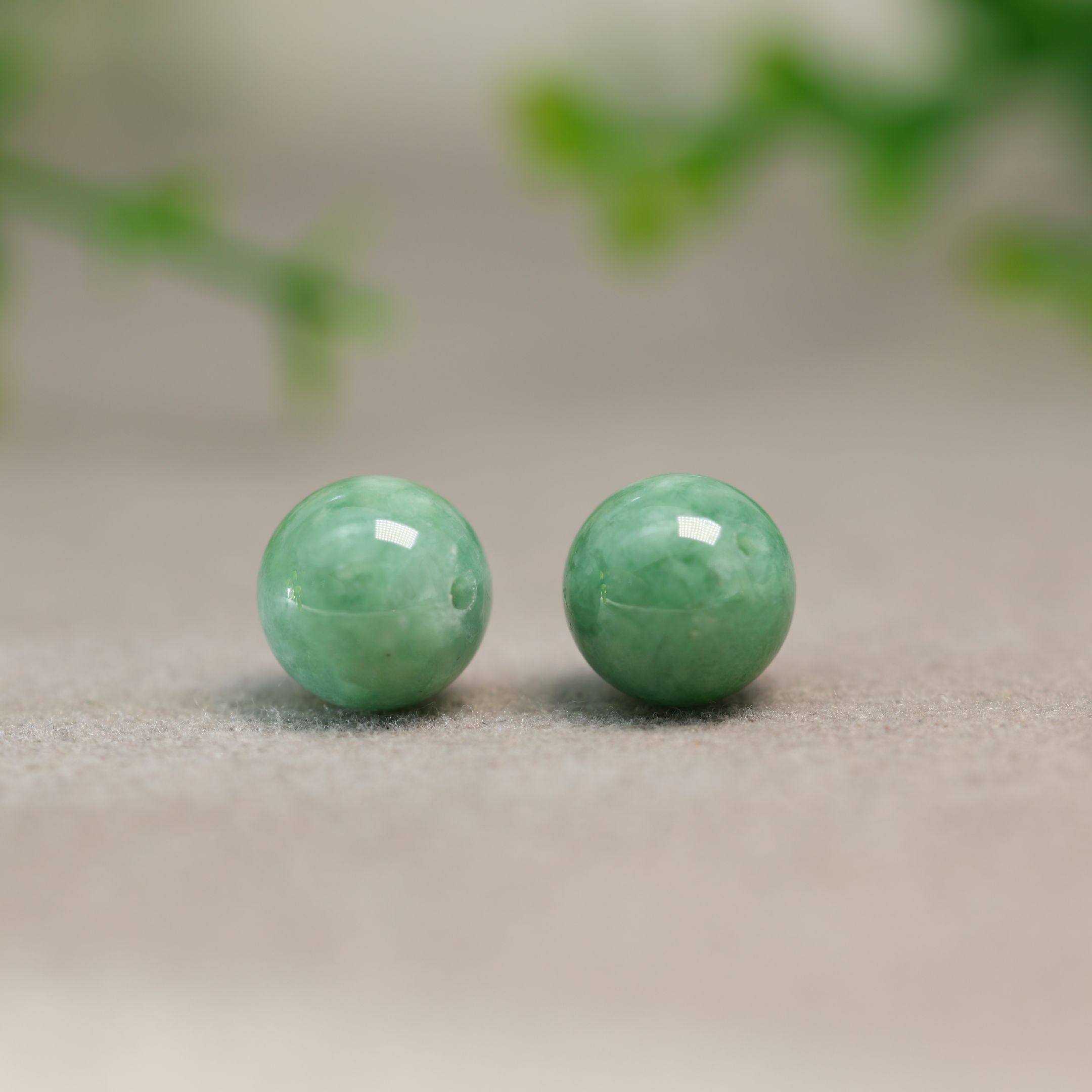 #K647一对满绿缅甸天然A货翡翠素面珠子 11.5MM圆珠佛珠顶珠,珠宝/钻石/翡翠,翡翠裸石/蛋面,淘宝优惠券,粉丝福利购,淘宝优惠卷