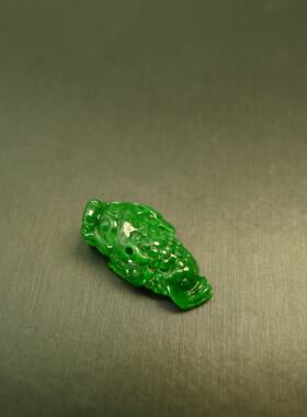 缅甸天然A货翡翠金蟾戒面吊坠