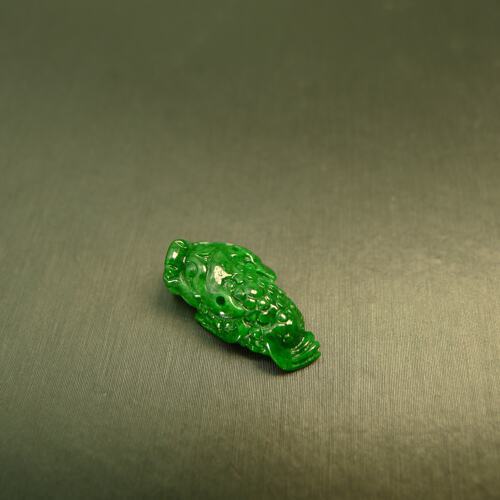 缅甸天然A货翡翠金蟾戒面吊坠
