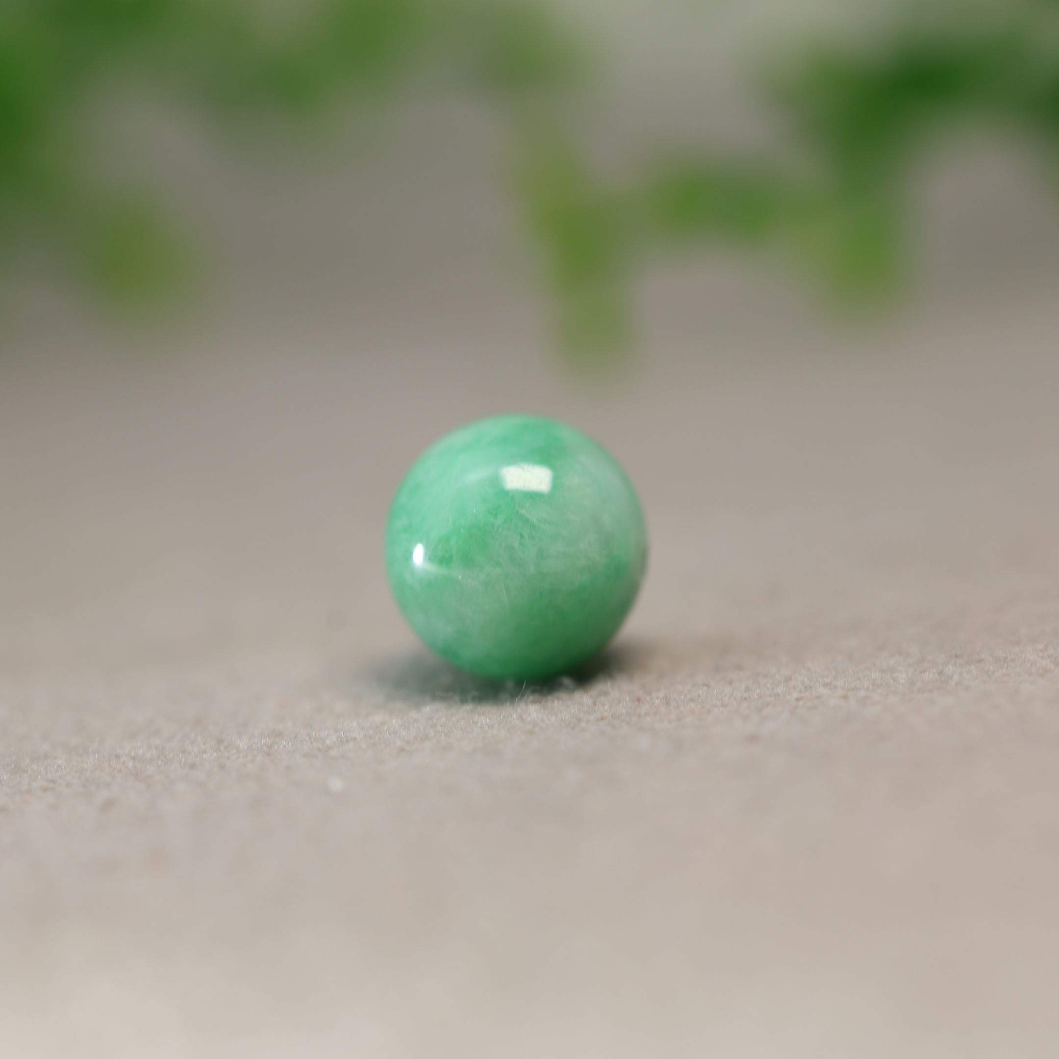 绿色缅甸天然A货翡翠素面珠子