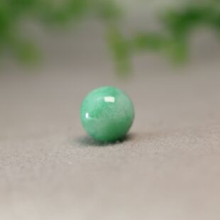 #J824 糯种绿色缅甸天然A货翡翠素面珠子 12MM圆珠佛珠顶珠念珠