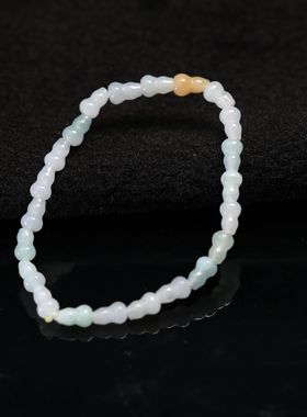 #J249白冰缅甸天然A货翡翠葫芦手链手串