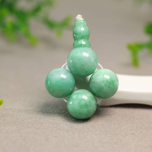 天然A货翡翠素面珠子三通佛头