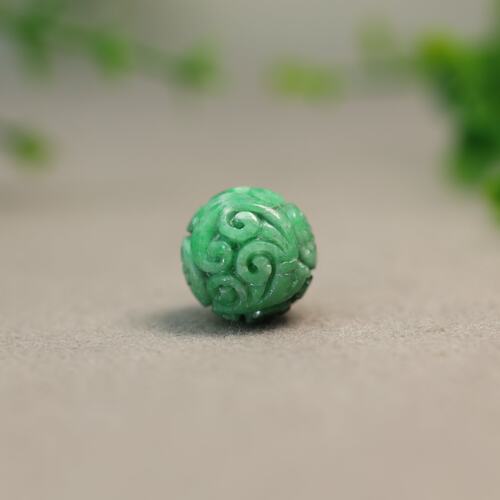 缅甸天然A货翡翠龙纹雕花珠子