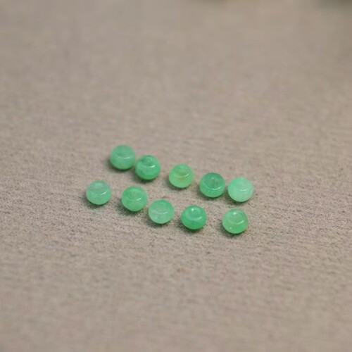 阳绿天然A货翡翠算盘珠子隔珠