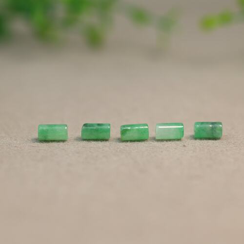 缅甸天然A货翡翠圆柱形桶珠