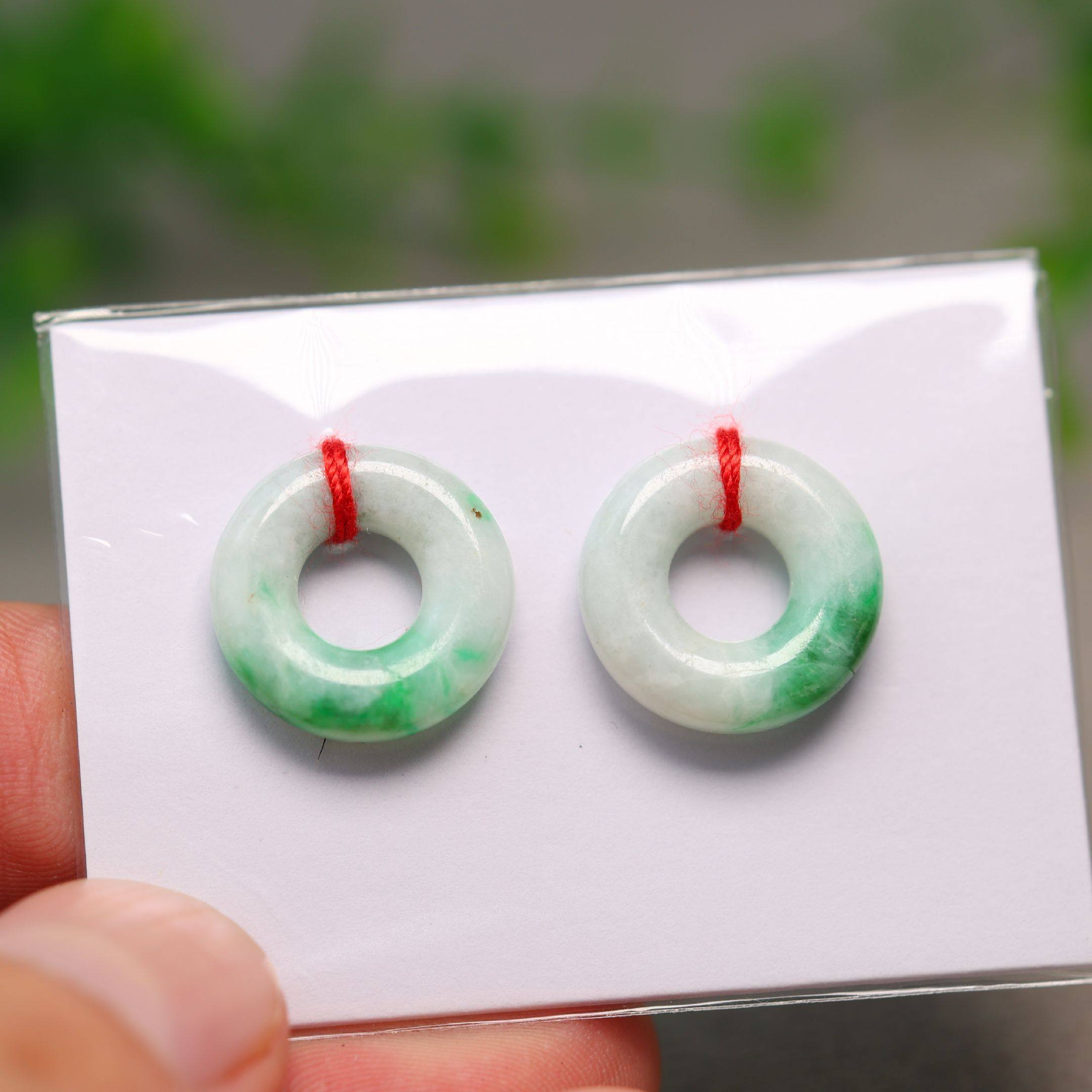 缅甸天然A货翡翠圆圈小环