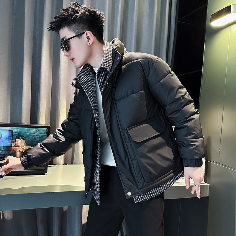 雷迪波尔官方潮牌痞帅工装外套男冬季潮流假两件棉衣新款男士冬装