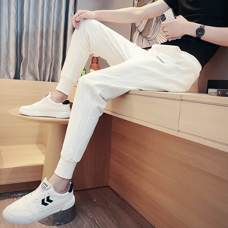 雷迪波尔官方春秋季休闲裤男韩版潮修身百搭卫裤社会精神小伙束脚