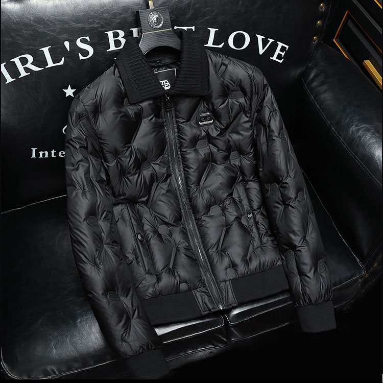 雷迪波尔官方欧洲站轻薄款短款白鸭绒羽绒服男士可拆卸翻领休闲帅